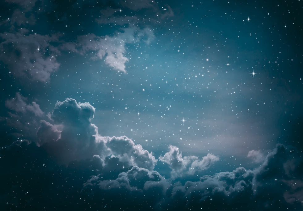 a night sky with stars and clouds